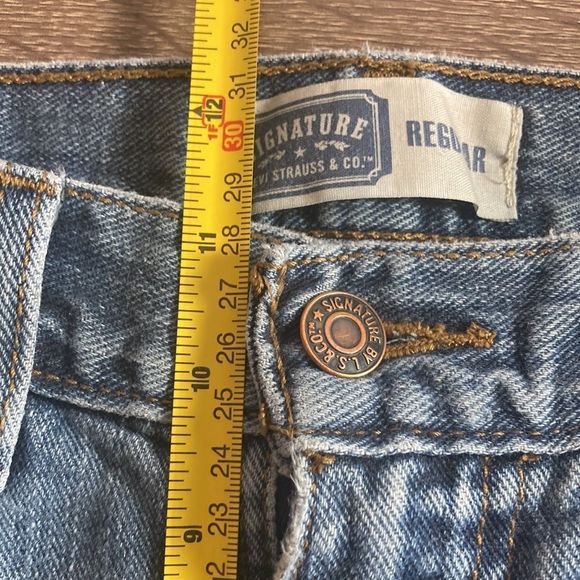 Mens 34x32 Signature Levi Strauss & Co Reg Straight Blue Jeans - Picture 11 of 16